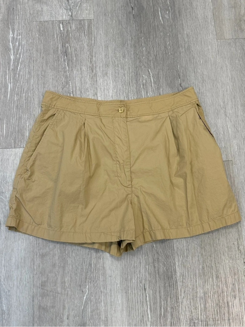 Michael Kors Khaki Pleated Cotton Shorts - Size 12